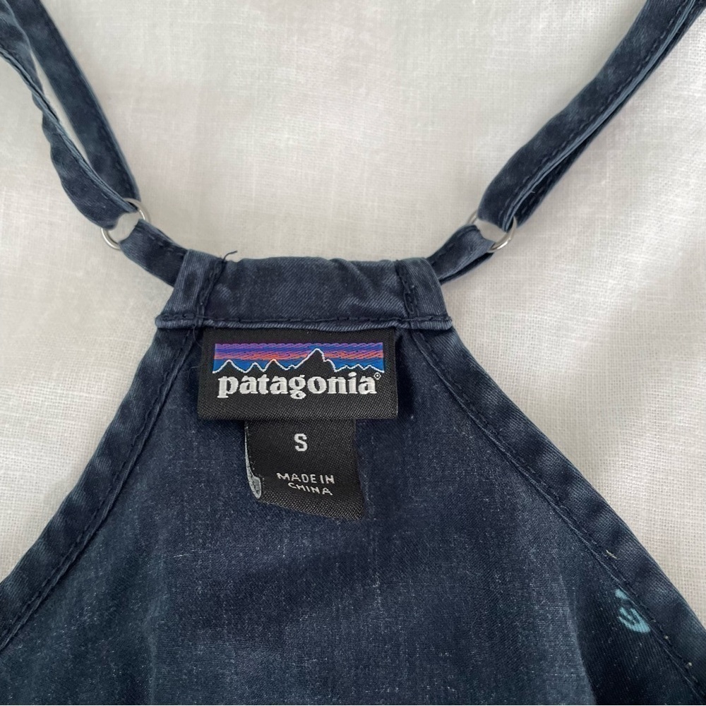 Patagonia SMALL Wildflower Floral Print Racerback Dress Navy Blue FLAW - Picture 5 of 12
